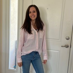 Express Pink and White Portofino Shirt